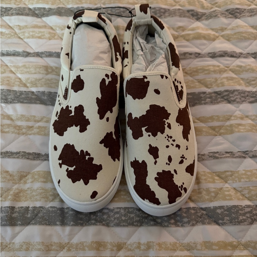 Women’s Cow Print Slip-On Shoes
